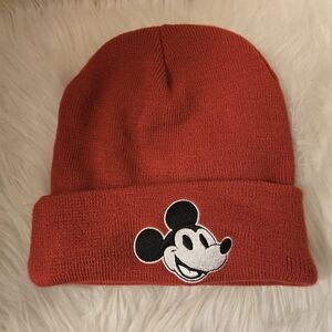 Disney Kids Red Beanie with Mickey Mouse XAE Cap Hat